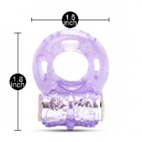 Vibrating Cock Ring, Purple, Single Use, (BULK 6 pcs)